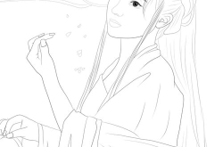美女图片画画素材简笔画,描绘古典韵味，传承千年美态